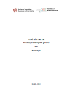 Yeni kitablar 2012 (№2): annotasiyalı biblioqrafik göstərici